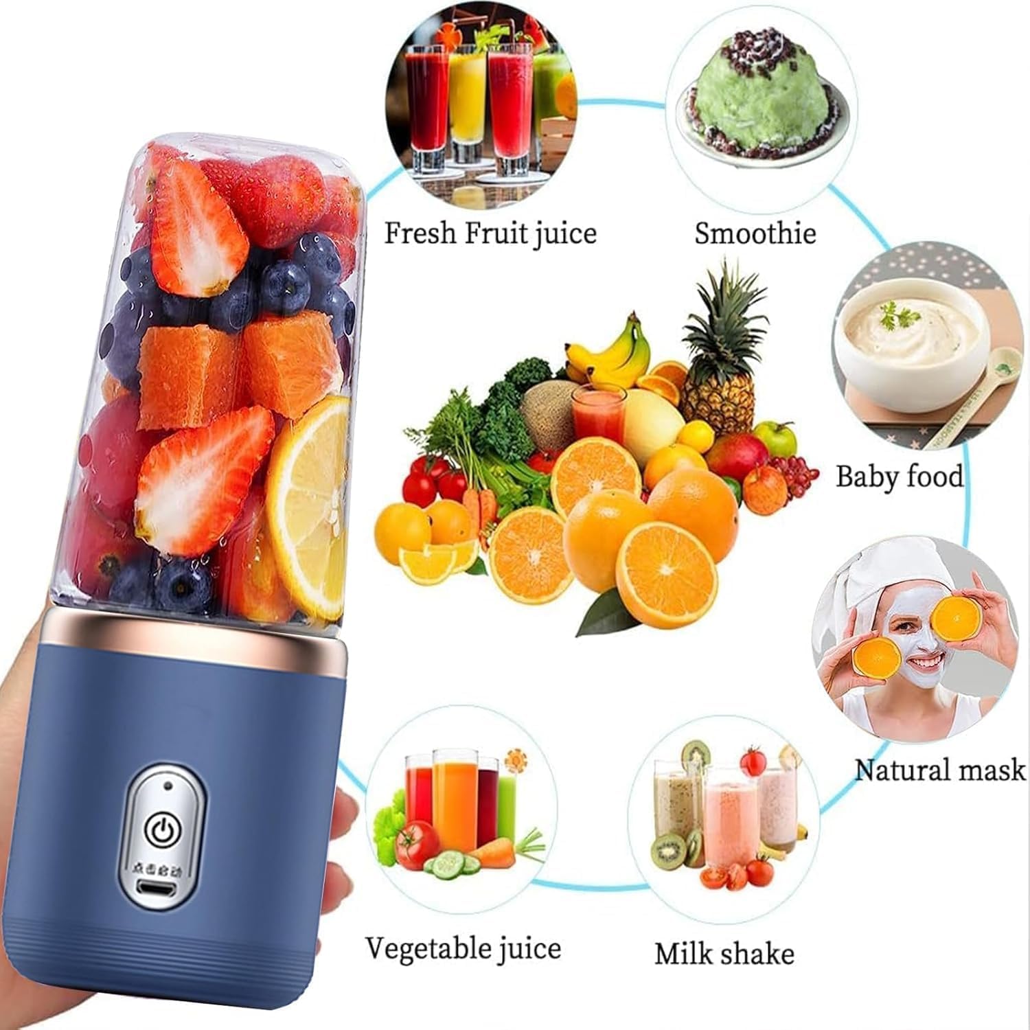 Portable USB Rechargeable Smoothie Blender
